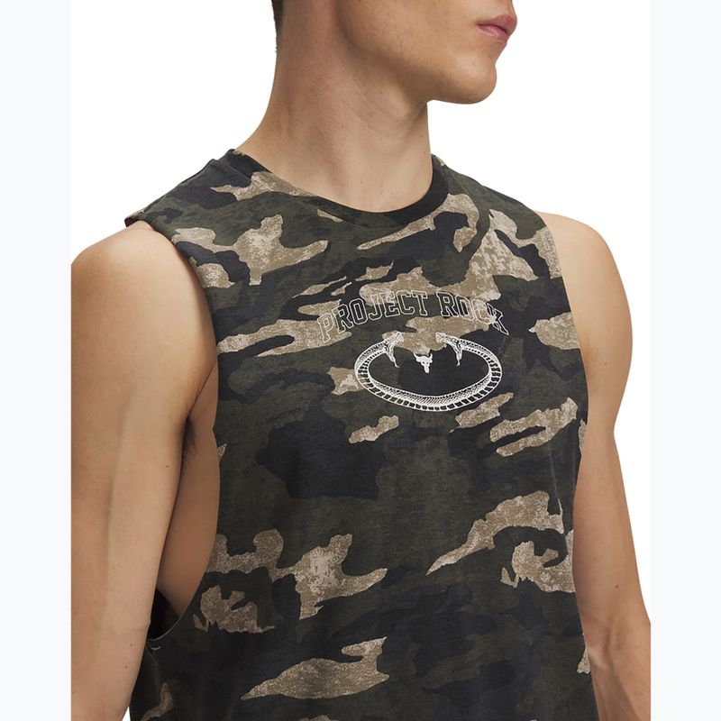 Футболка чоловіча Under Armour Project Rock Camo Tank city khaki/baroque green/white clay 3