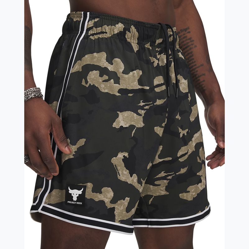 Шорти чоловічі Under Armour Project Rock Mesh baroque green / white 4