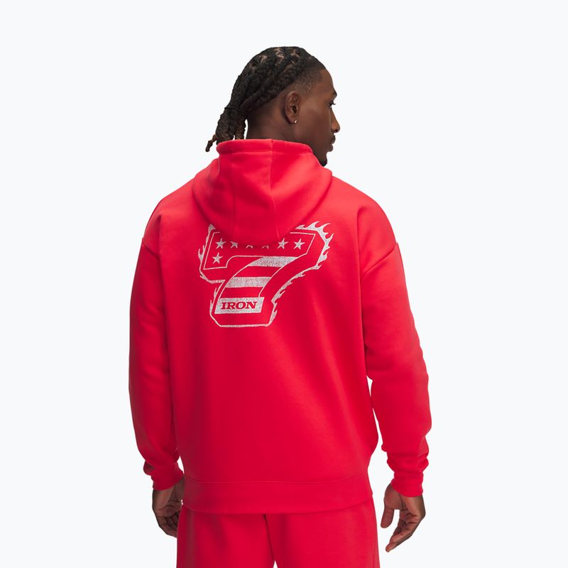 Кофта чоловіча Under Armour Project Rock Icon Fleece FZ lava red 2