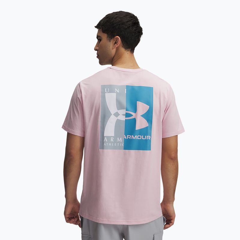 Футболка чоловіча Under Armour 60/40S Evol Logo prime pink/ether blue/white 2