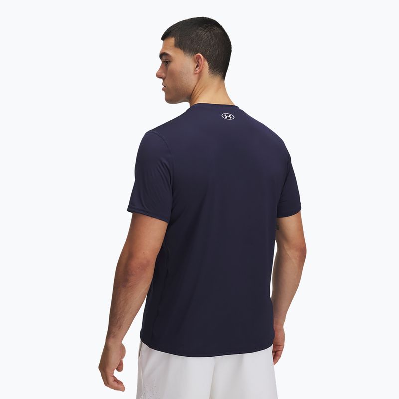 Футболка для тренувань чоловіча Under Armour HeatGear Fitted midnight navy/white 2