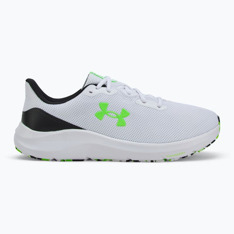 Кросівки для бігу чоловічі Under Armour Charged Pursuit 4 white/black/hyper green 2