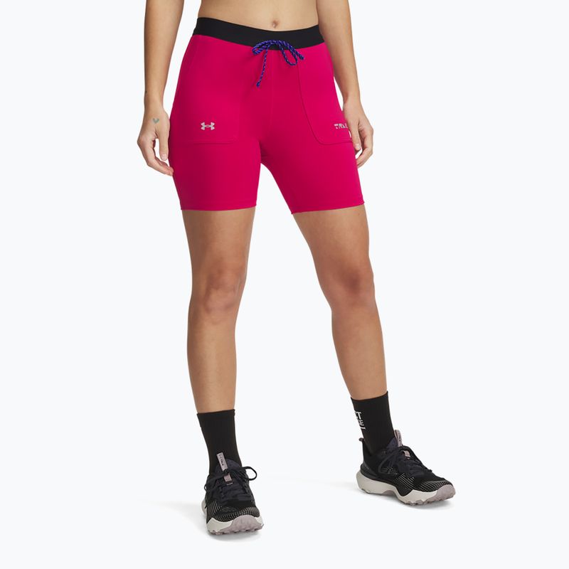 Шорти жіночі Under Armour Trail Run Fitted shaded fuchsia/black 5