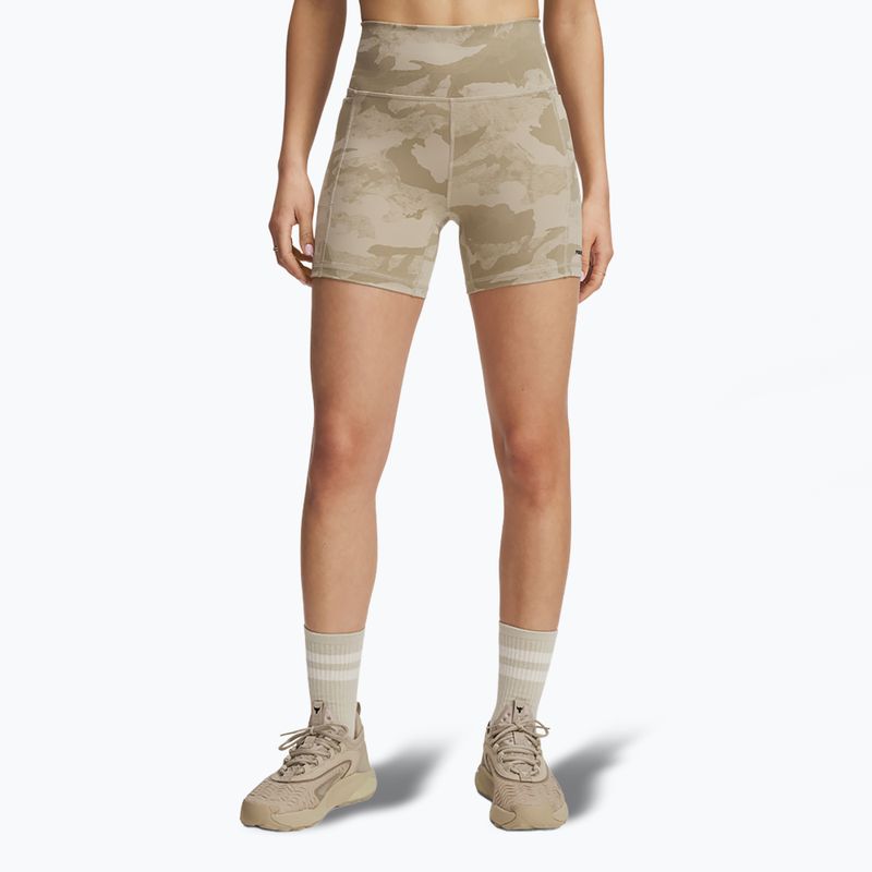 Шорти для тренувань жіночі Under Armour Project Rock Middy city khaki / black