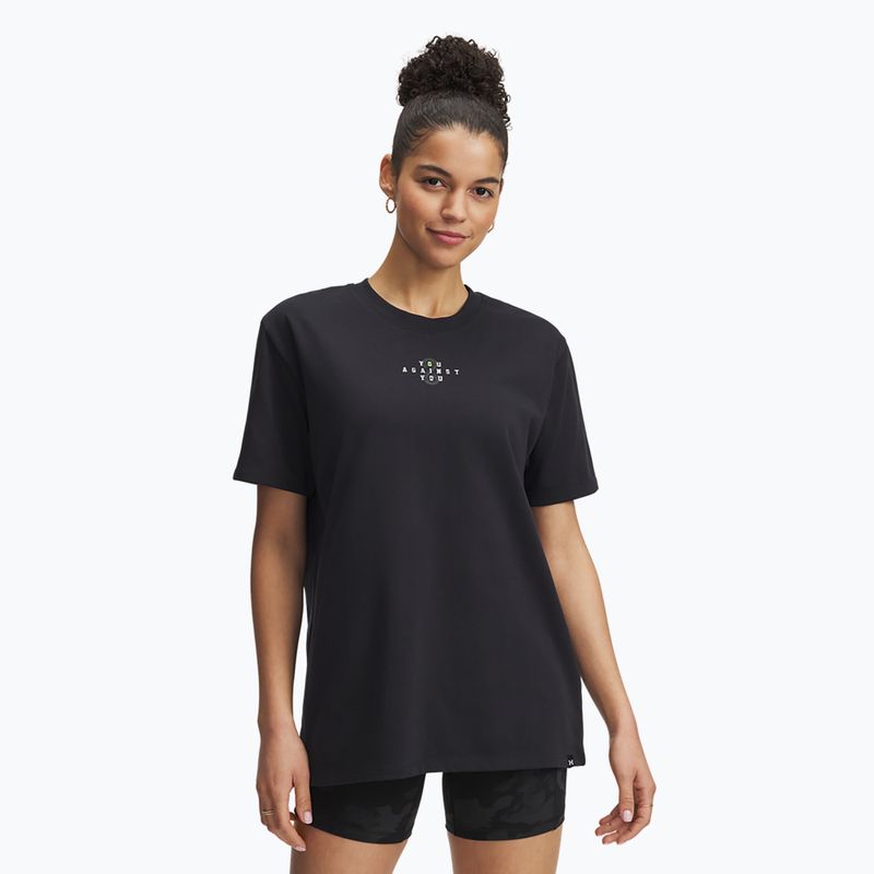 Футболка жіноча Under Armour Project Rock Campus black/white clay/hyper green