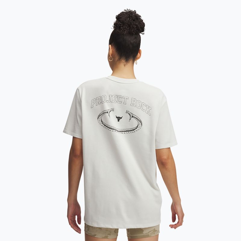 Футболка жіноча Under Armour Project Rock Campus white clay/black 2