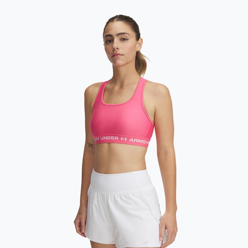 Спортивний бюстгальтер Under Armour Crossback Mid super pink/white
