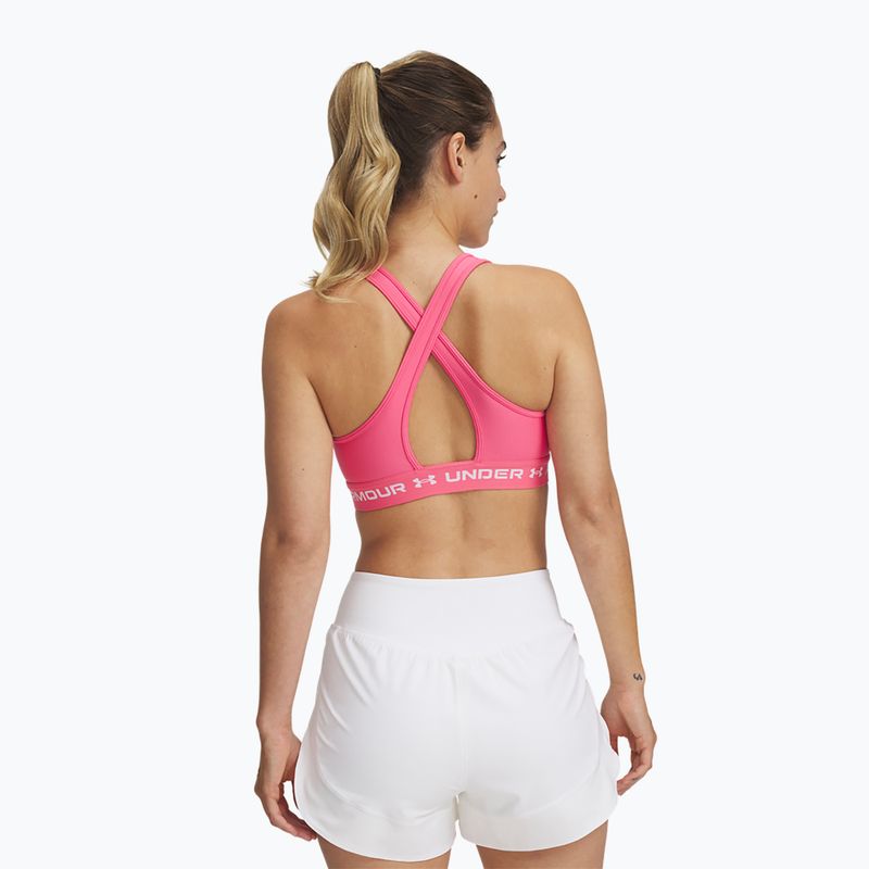 Бюстгальтер для тренувань Under Armour Crossback Mid super pink/white 2