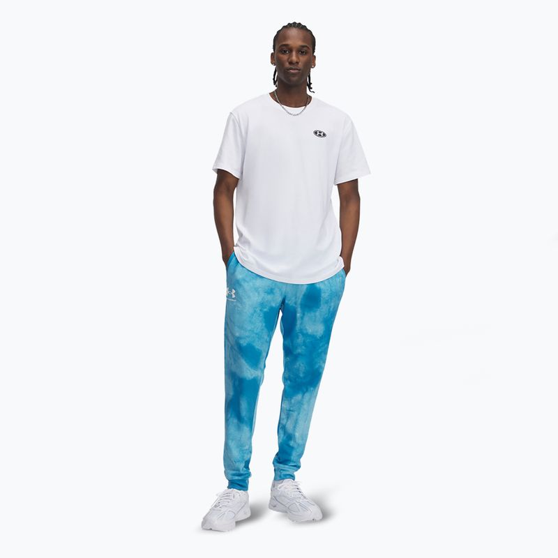 Штани чоловічі Under Armour Rival Terry Printed Jogger ether blue/onyx white 2
