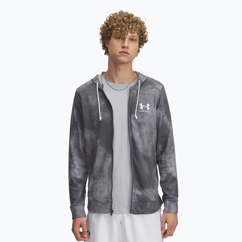 Кофта чоловіча Under Armour Rival Terry Printed FZ castlerock/onyx white