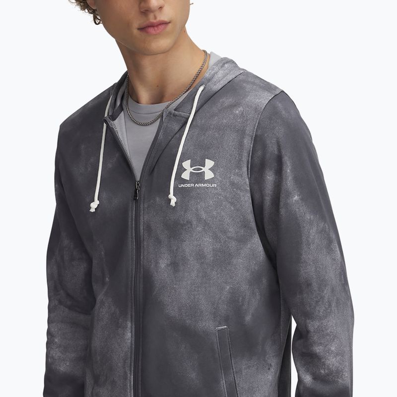 Кофта чоловіча Under Armour Rival Terry Printed FZ castlerock/onyx white 3