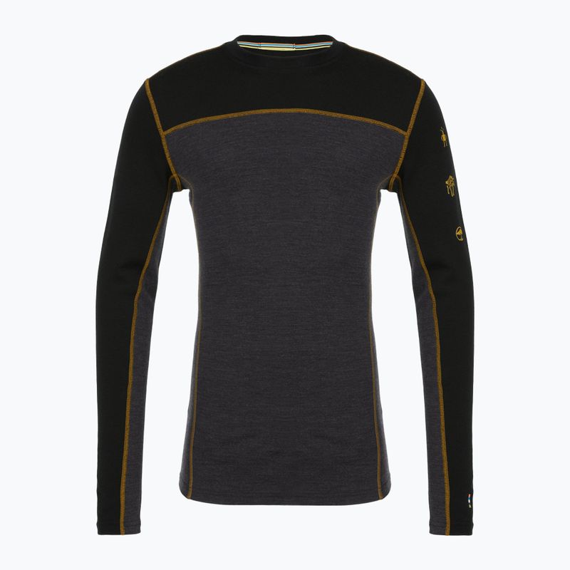 Лонгслів термічний чоловічий Smartwool Classic Thermal Merino Base Layer Colorblock Crew Boxed charcoal/honey gold 4