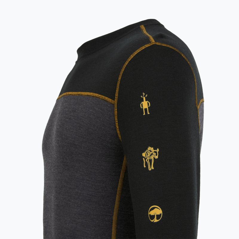 Лонгслів термічний чоловічий Smartwool Classic Thermal Merino Base Layer Colorblock Crew Boxed charcoal/honey gold 6