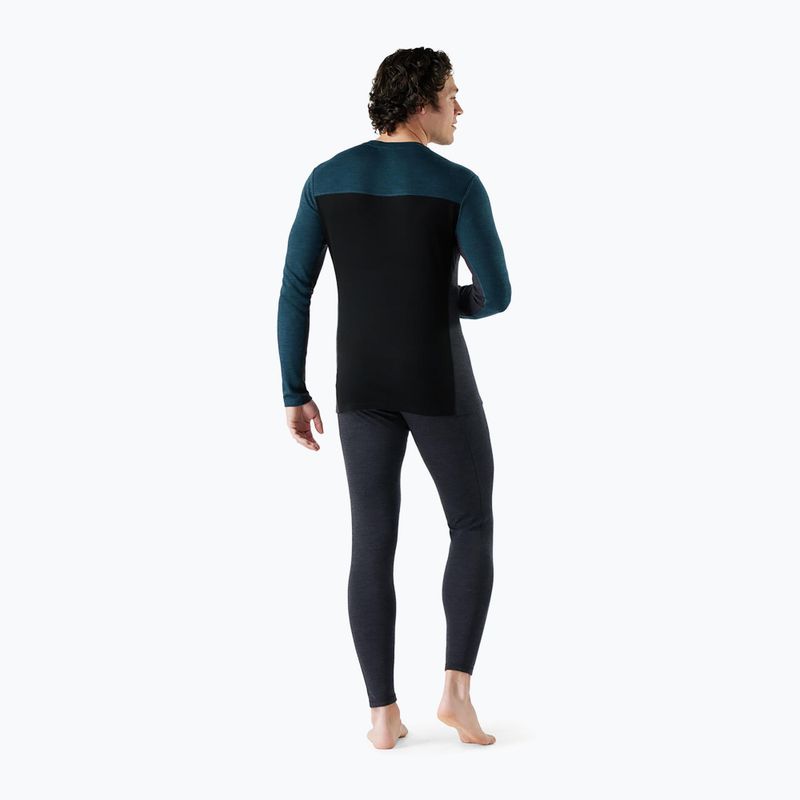 Лонгслів термічний чоловічий Smartwool Classic Thermal Merino Base Layer Colorblock Crew Boxed twilling blue/black 2