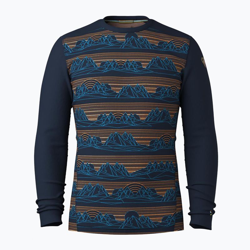 Лонгслів термічний чоловічий Smartwool Merino 250 Baselayer Crew Boxed deep navy geo peaks 3