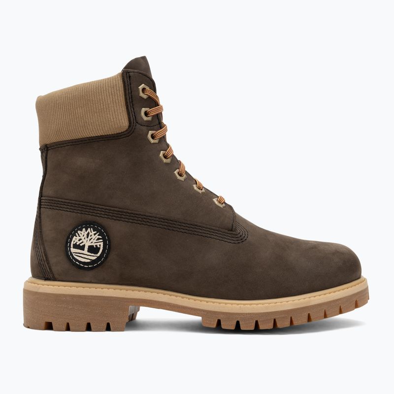 Черевики чоловічі Timberland Premium 6 Inch Lace Up Waterproof dark brown nubuck/olive 2