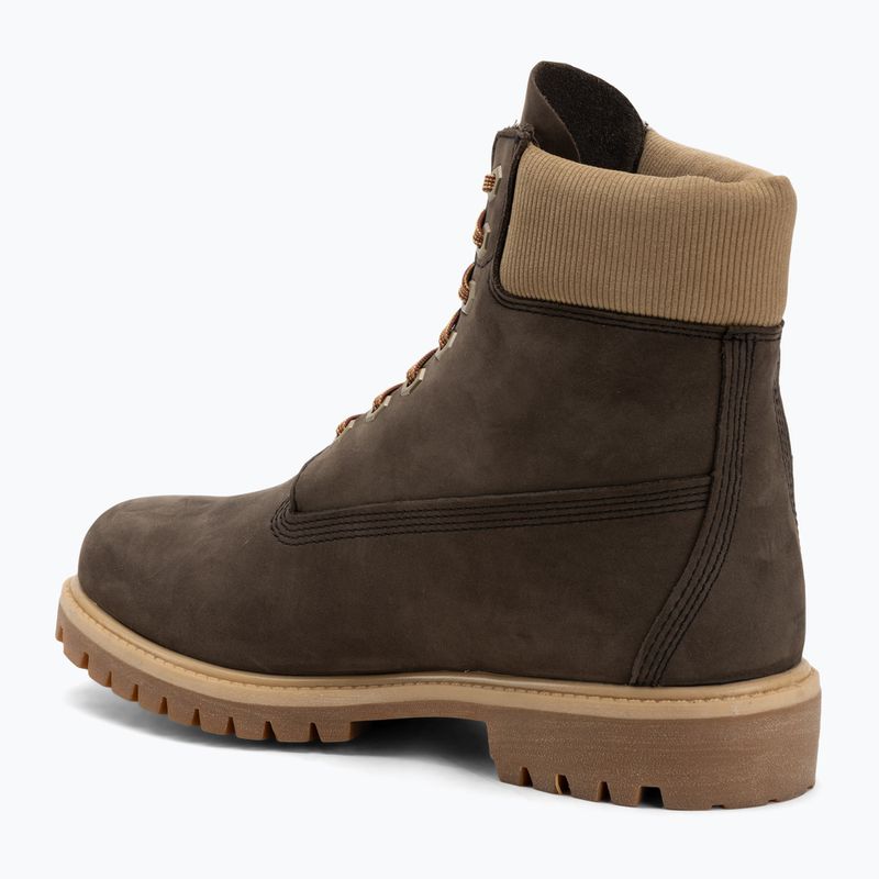 Черевики чоловічі Timberland Premium 6 Inch Lace Up Waterproof dark brown nubuck/olive 3