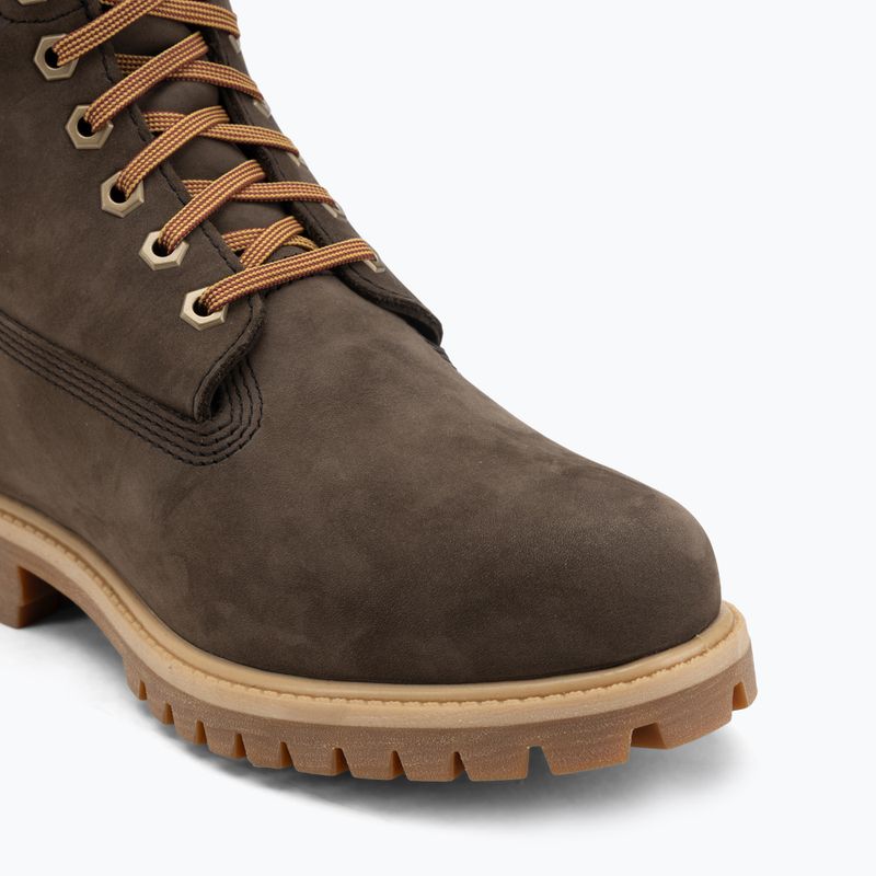 Черевики чоловічі Timberland Premium 6 Inch Lace Up Waterproof dark brown nubuck/olive 7