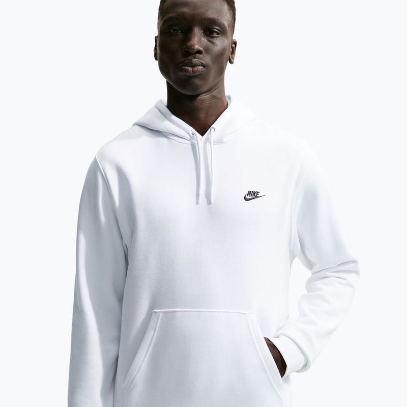 Кофта чоловіча Nike Club Pullover Hoodie white/white/black 3
