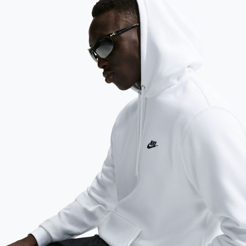 Кофта чоловіча Nike Club Pullover Hoodie white/white/black 4