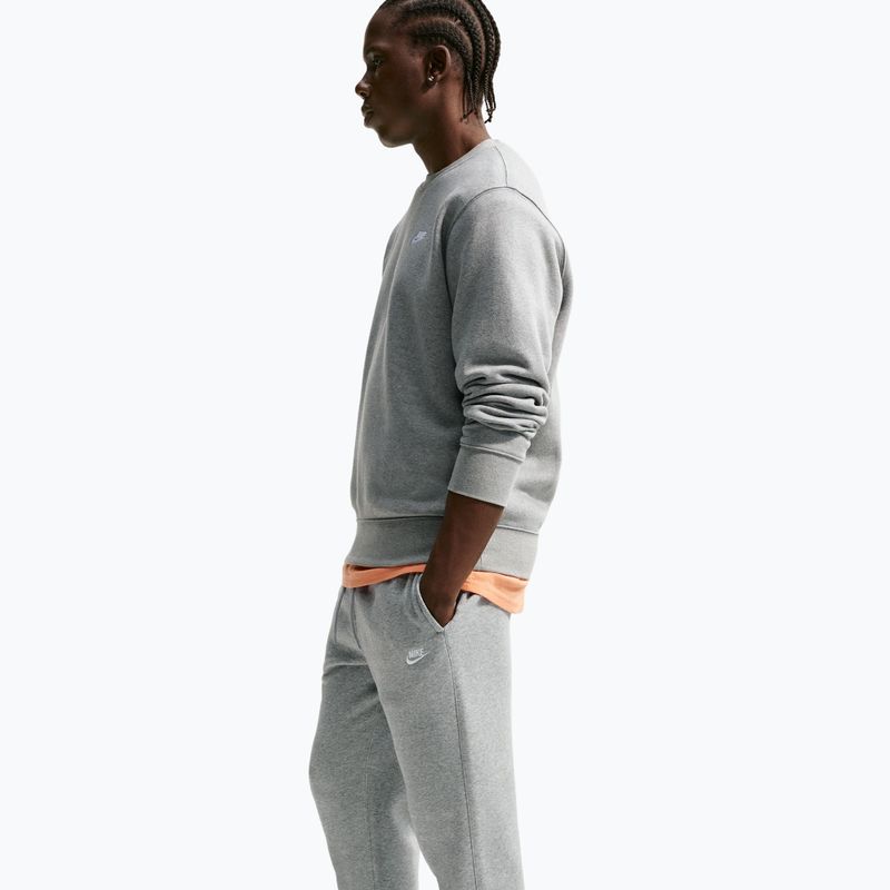 Штани чоловічі Nike Club Cuffed Brushed dark grey heather/light smoke grey/white 4