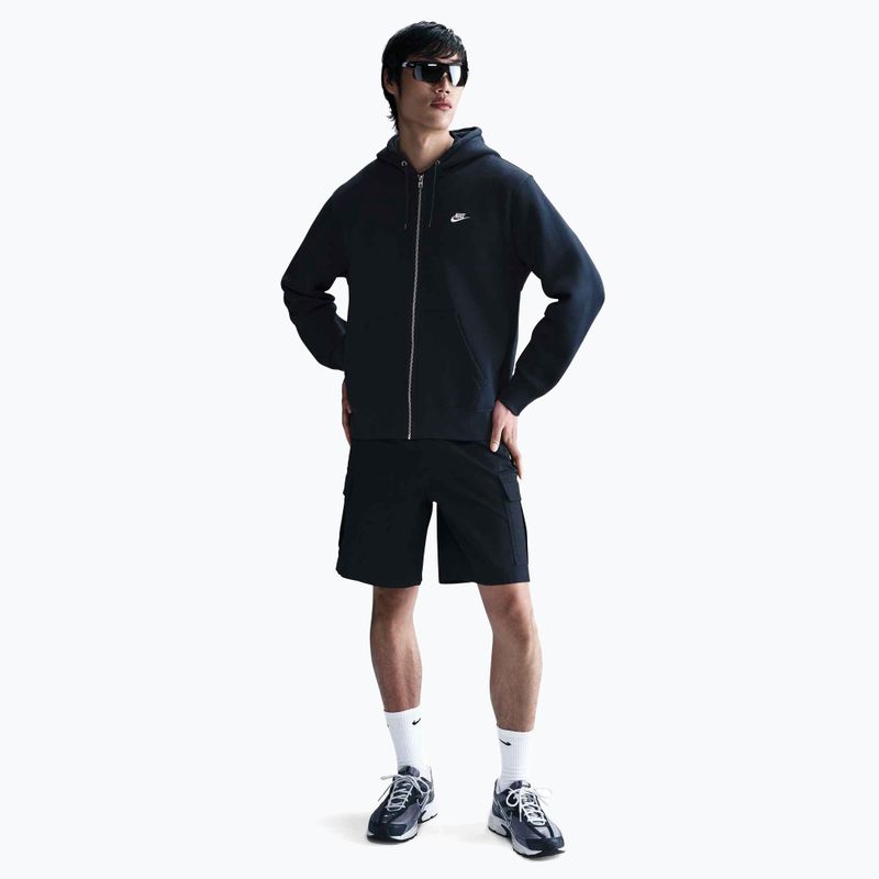 Кофта чоловіча Nike Club Full Zip Hoodie obsidian/obsidian/white 2