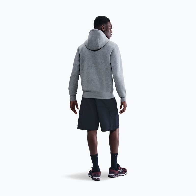 Кофта чоловіча Nike Club Pullover Hoodie dark grey heather/light smoke grey/white 3