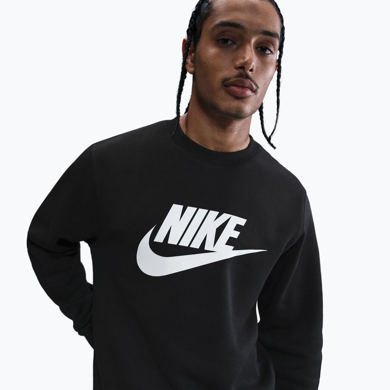 Кофта чоловіча Nike Sportswear Club Graphic Fleece Crew black/white 4