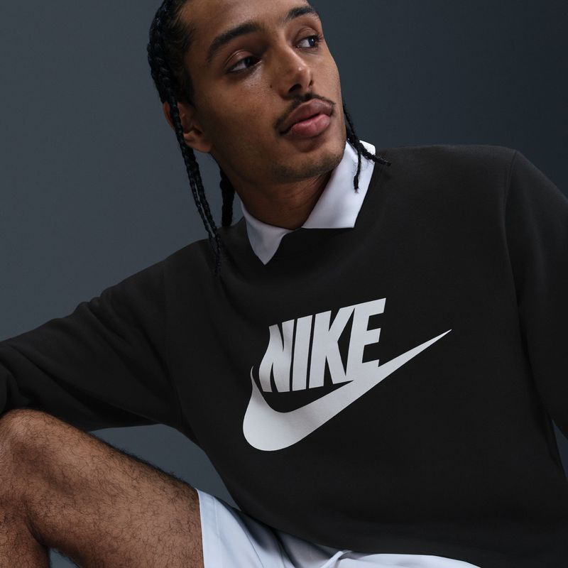 Кофта чоловіча Nike Sportswear Club Graphic Fleece Crew black/white 6