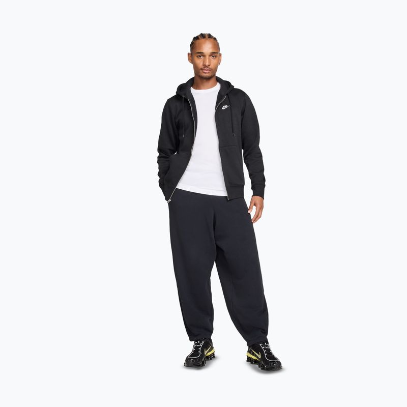 Кофта чоловіча Nike Club Full Zip Hoodie black/black/white 2