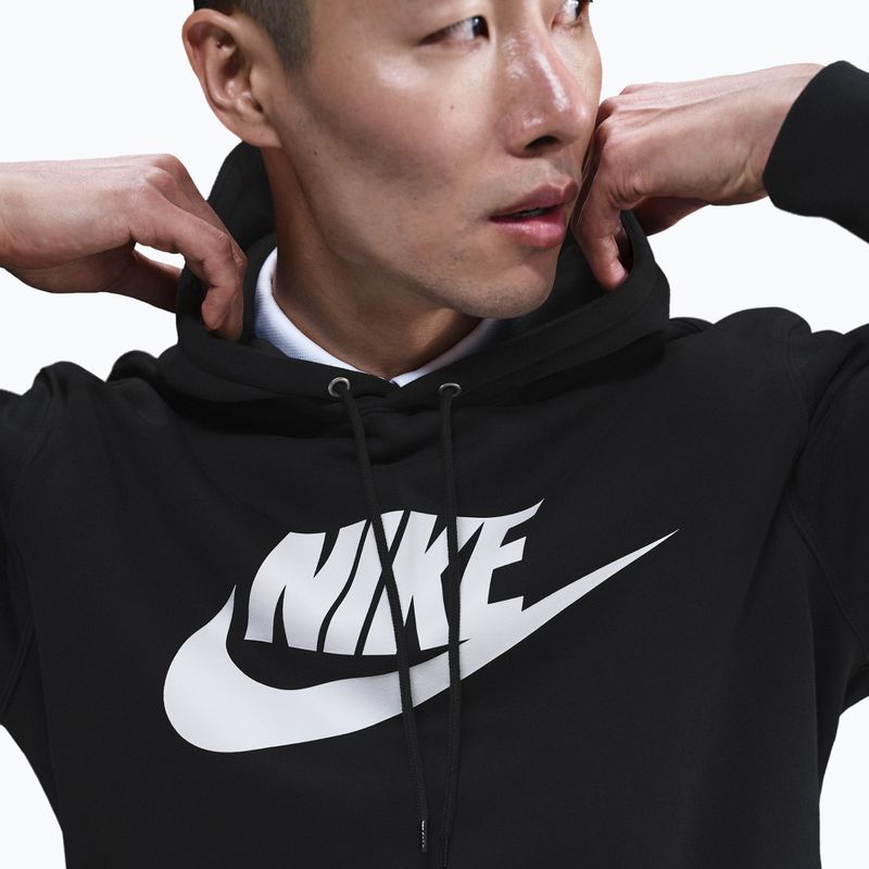 Кофта чоловіча Nike Club Pullover Hoodie black/black/white 4