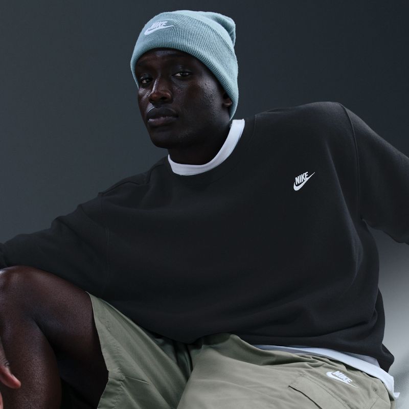 Кофта чоловіча Nike Club Fleece Crew black/white 5