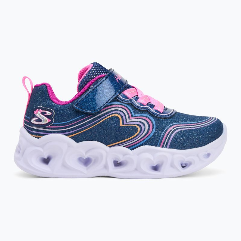 Кросівки дитячі SKECHERS Heart Lights Retro Hearts navy leather/multi trim 2