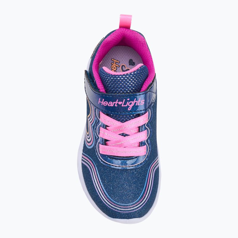 Кросівки дитячі SKECHERS Heart Lights Retro Hearts navy leather/multi trim 5