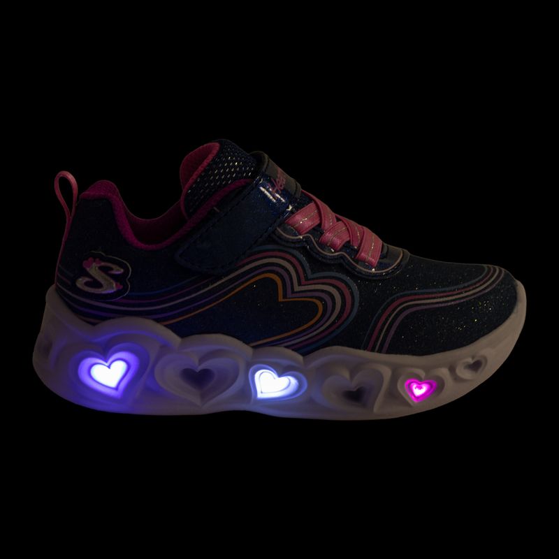 Кросівки дитячі SKECHERS Heart Lights Retro Hearts navy leather/multi trim 8