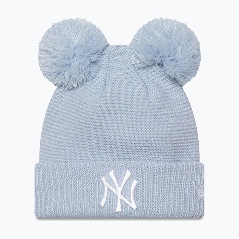 Жіноча зимова шапка New Era Wmns Double Pom Nyy пастельно-блакитна