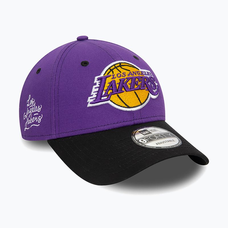 Бейсболка New Era Side Patch 940 Lakers фіолетова