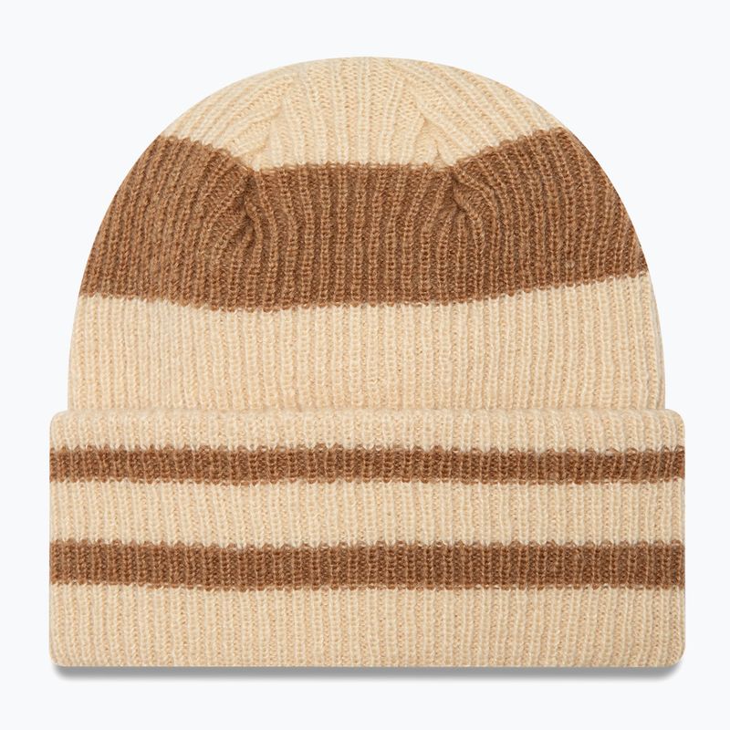 Шапка зимова жіноча New Era Stripe Cuff Knit Beanie beige 2