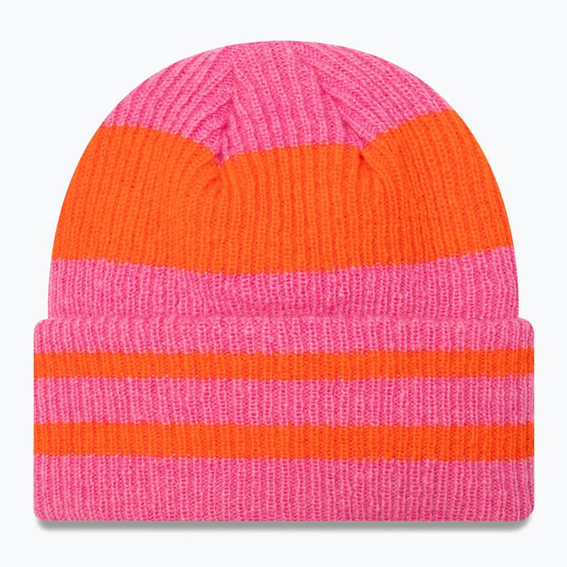 Шапка зимова жіноча New Era Stripe Cuff Knit Beanie pastel pink 2