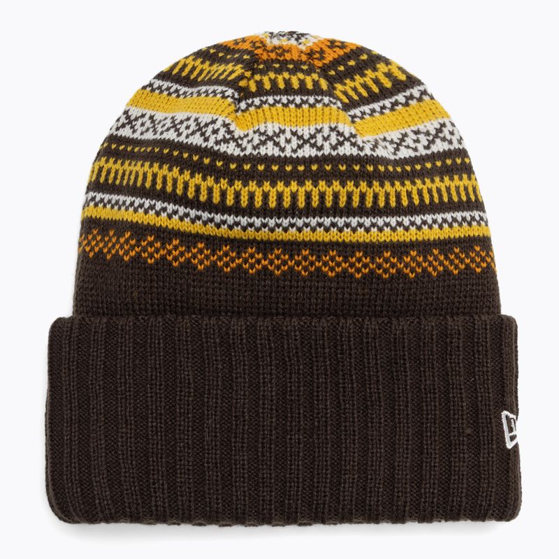 Шапка зимова жіноча New Era Rail Isle Cuff Knit Beanie dark brown