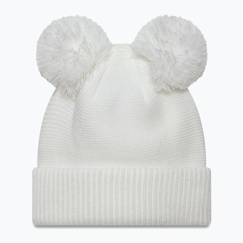 Шапка зимова жіноча New Era Double Pom Knit Beanie New York Yankees white 2