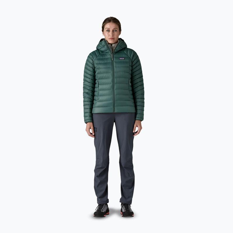 Пуховик жіночий Patagonia Down Sweater Hoody cascade green 2