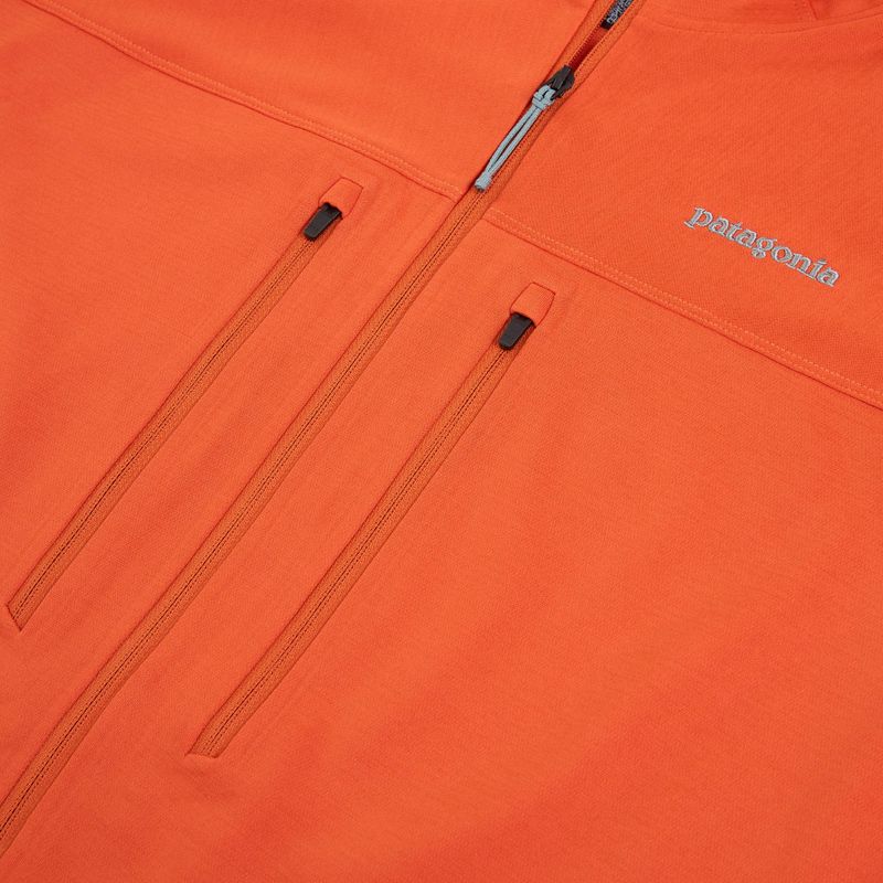Кофта чоловіча Patagonia R1 Ultralight Hoody coal orange 12