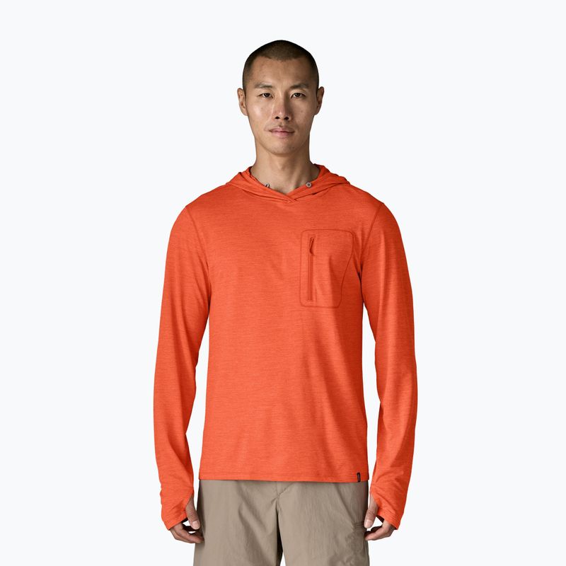 Кофта чоловіча Patagonia Capilene Cool Sun Hoody coal orange/light coal orange x-dye