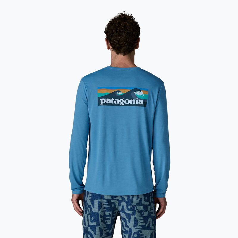 Лонгслів чоловічий Patagonia Capilene Cool Daily - Boardshort Logo shore blue/light shore blue x-dye 3