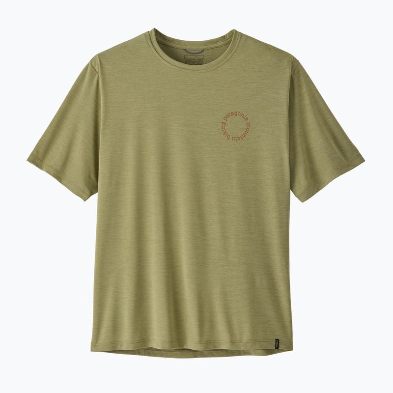 Футболка трекінгова чоловіча Patagonia Cap Cool Daily Shirt - Spoke Stencil gumtree green - light gumtree green x-dye