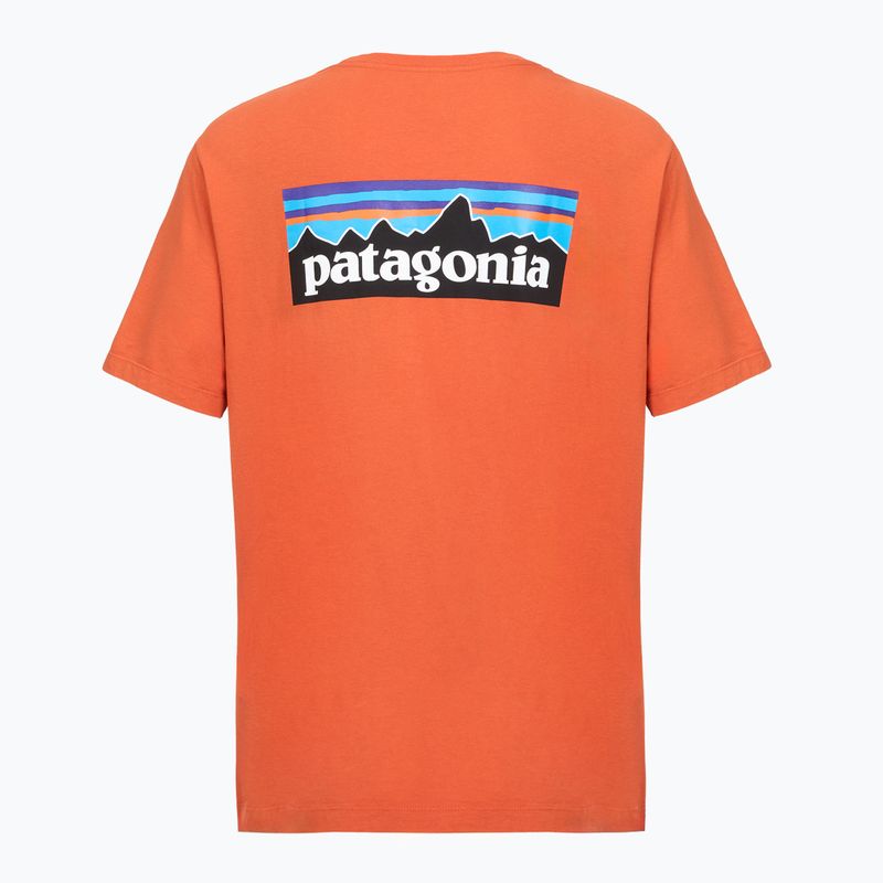 Футболка чоловіча Patagonia P-6 Logo coal orange 2