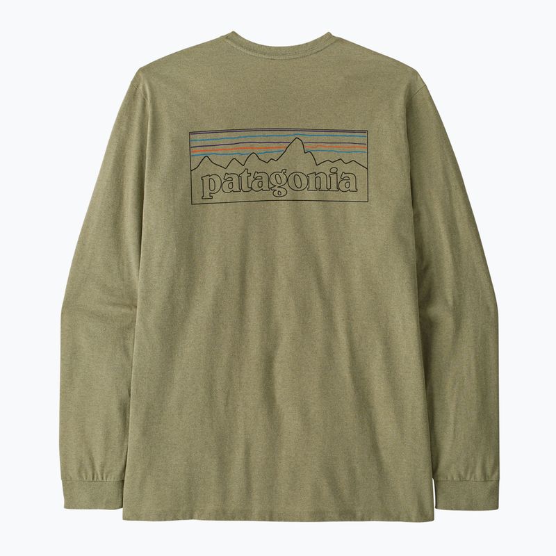 Лонгслів чоловічий Patagonia P-6 Logo Responsibili p-6 outline/gumtree green 2