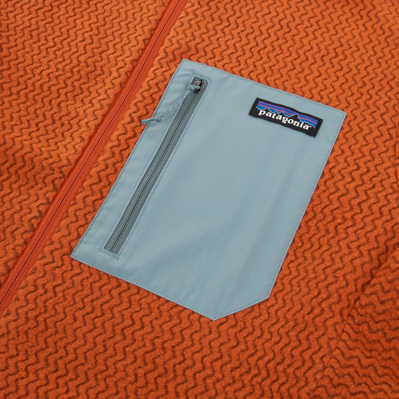 Кофта трекінгова чоловіча Patagonia R1 Air Full Zip Hoody coal orange 3