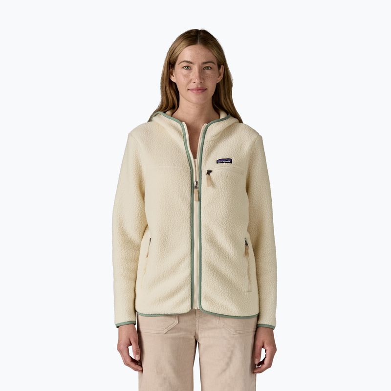 Кофта флісова жіноча Patagonia Retro Pile Hoody natural w/ellwood green
